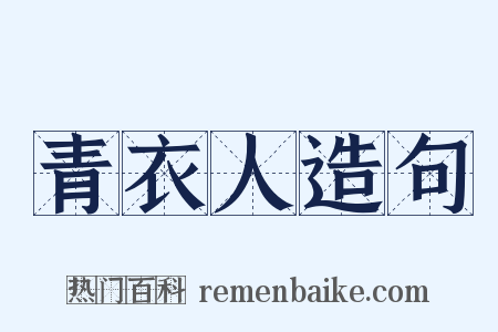 青衣人造句是什么意思的图片